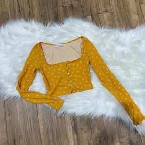 Endless Blu Daisy ribbed crop top